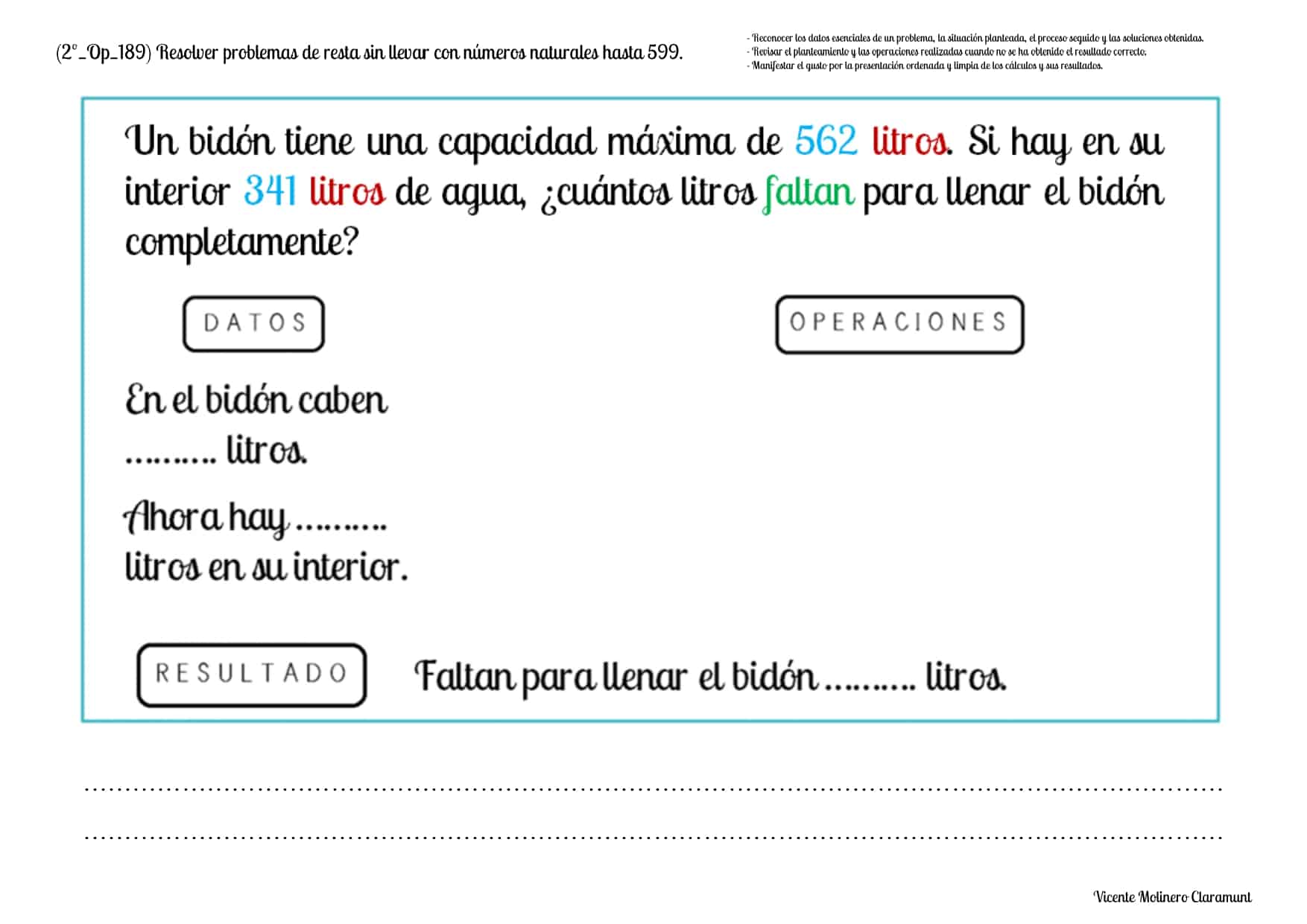 Problemas De Resta Sin Llevar Hasta Ejercicios Pdf