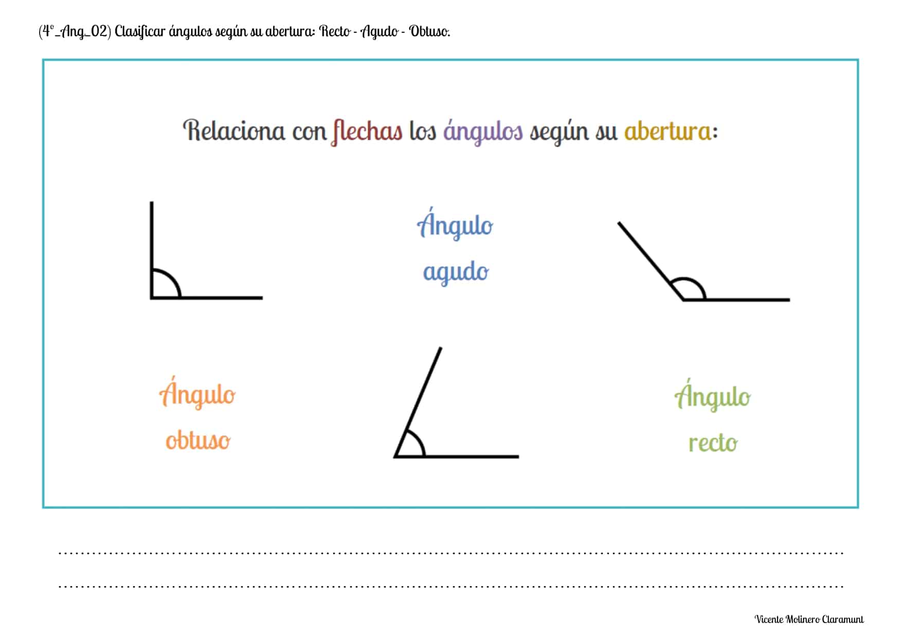 Ngulos Cuarto Educaci N Primaria A Os