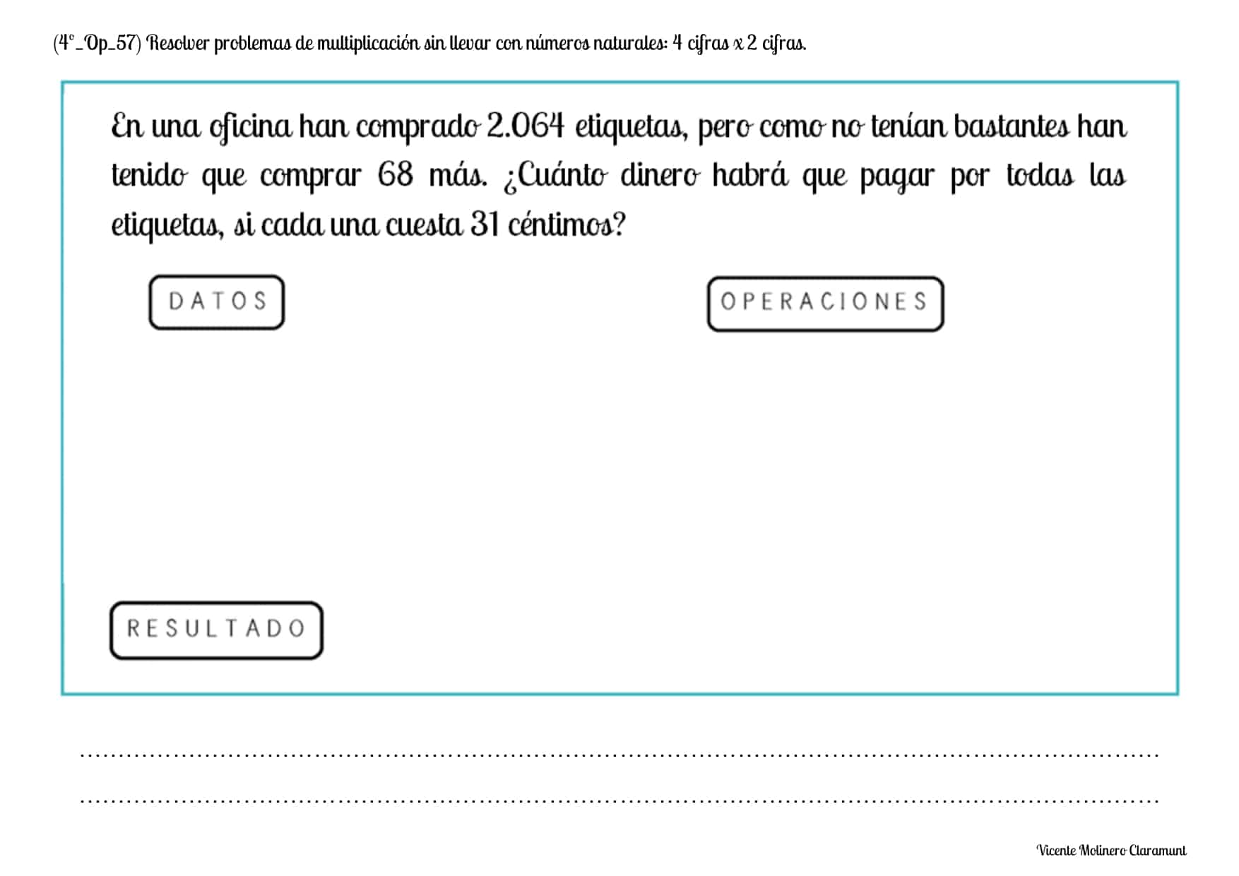 Multiplicaci N Por Cifras Cuarto De Educaci N Primaria