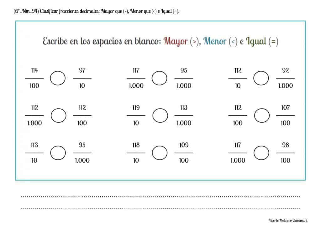 Fracciones A Decimales Ejercicios