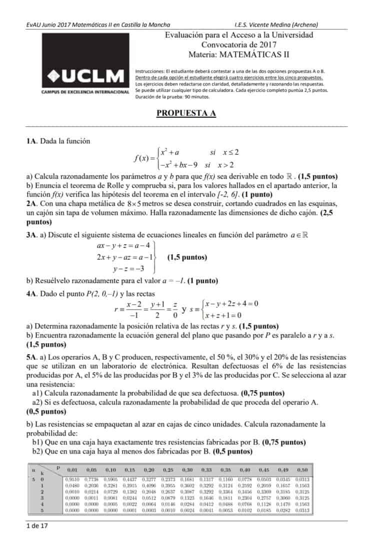 Evau Matem Ticas Castilla La Mancha Ex Menes Y Soluciones