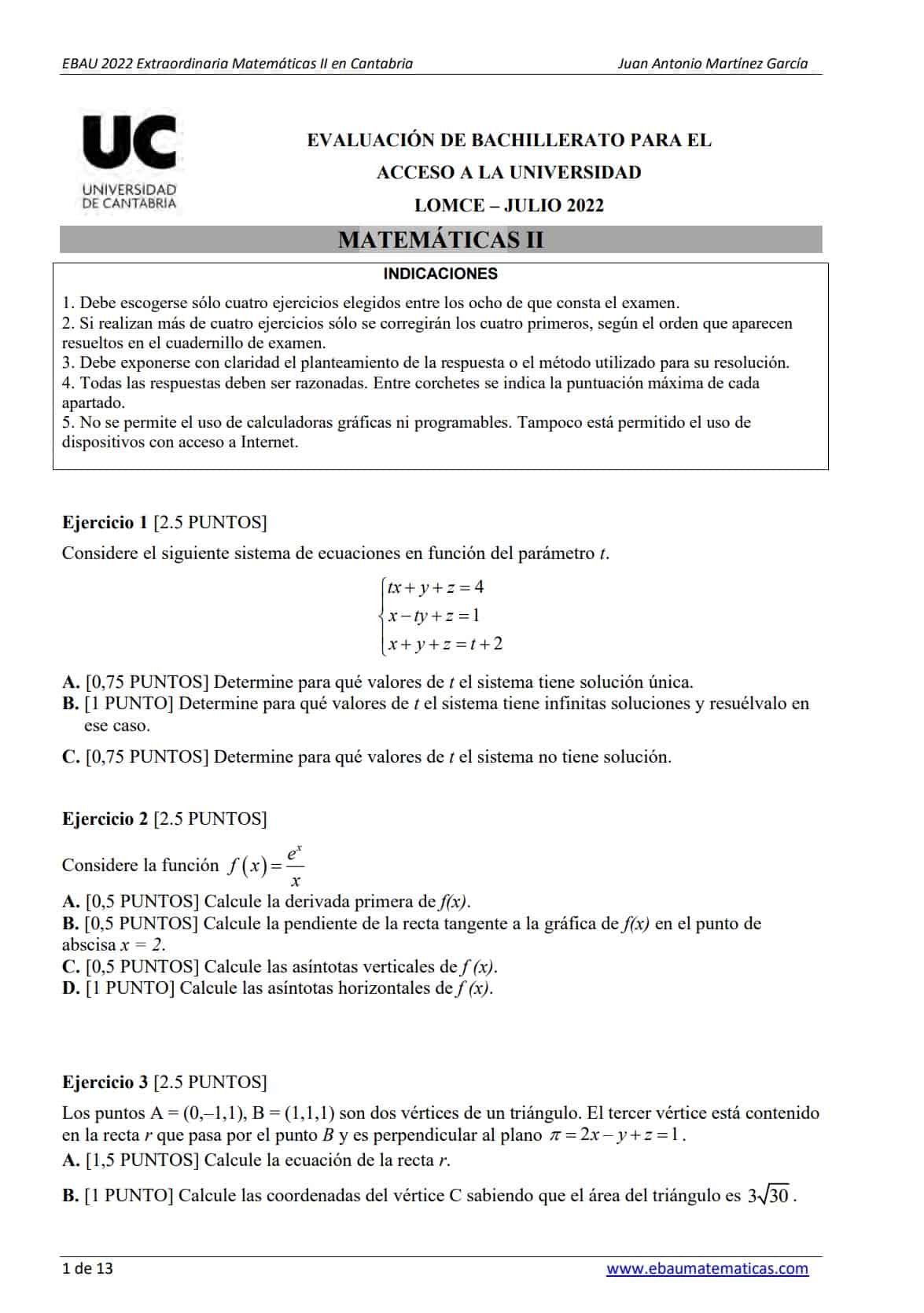 Ebau Matem Ticas Cantabria Ex Menes Y Soluciones