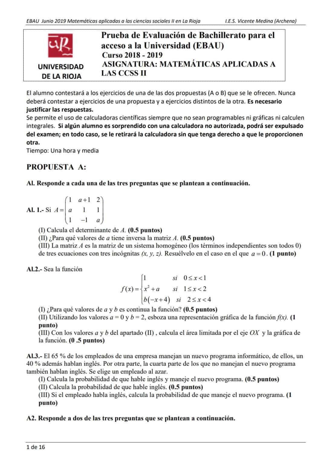 Ebau Matem Ticas La Rioja Ex Menes Y Soluciones