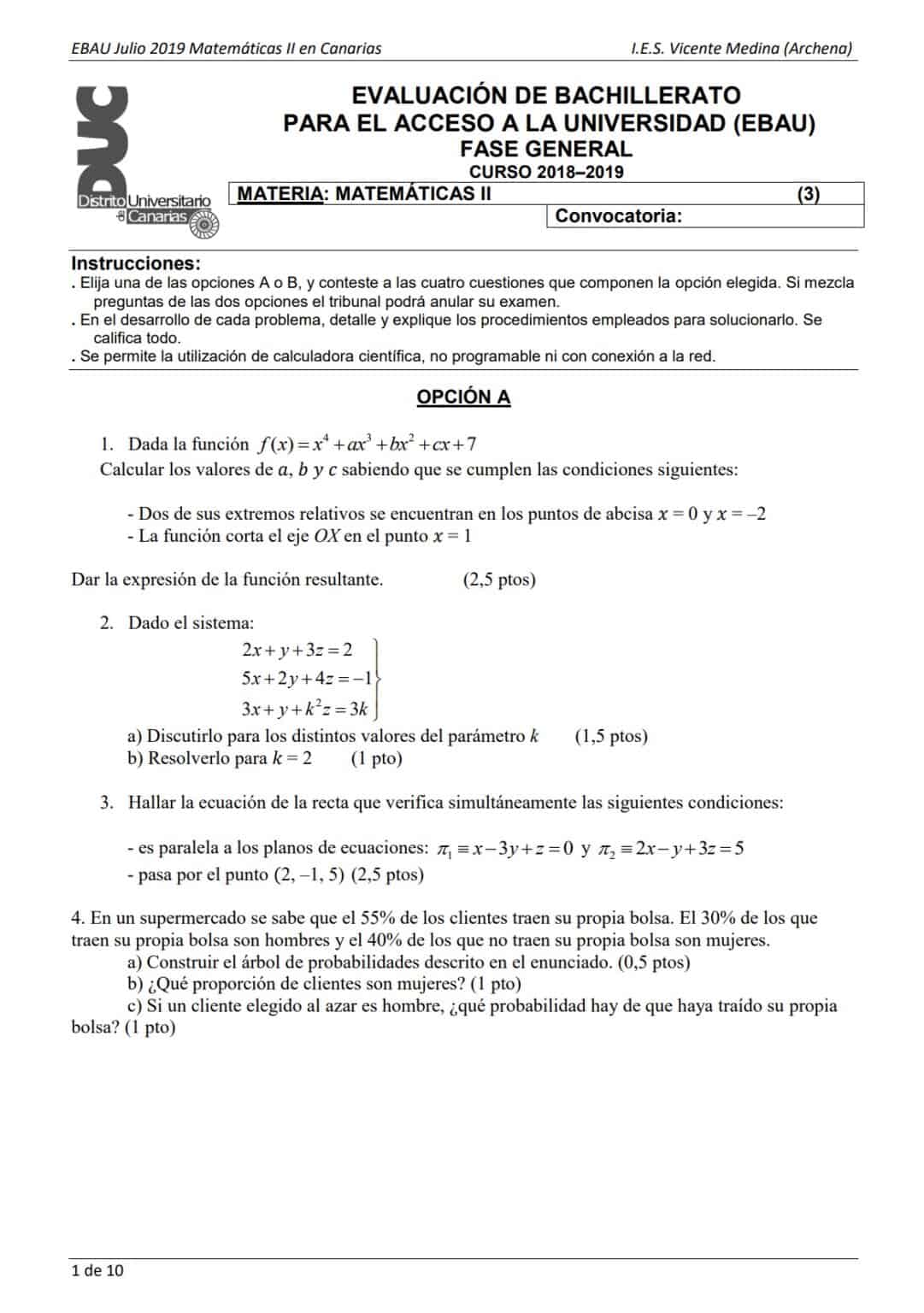 Ebau Matem Ticas Canarias Ex Menes Y Soluciones