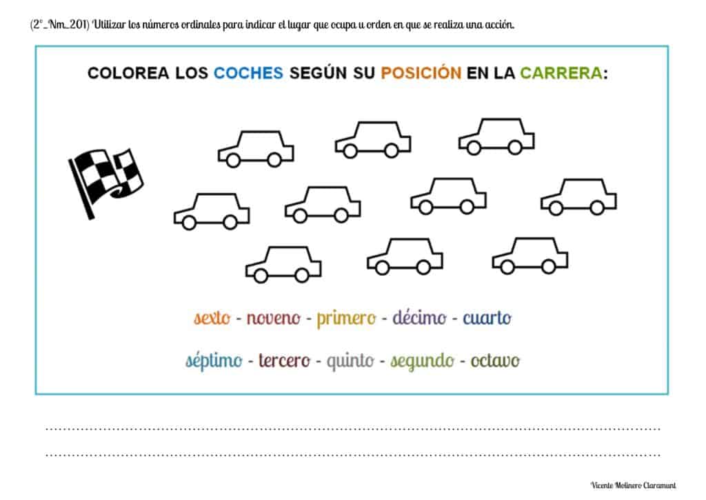 💙 NÚmeros Ordinales 💙 Segundo De Educación Primaria 7 Años 4776