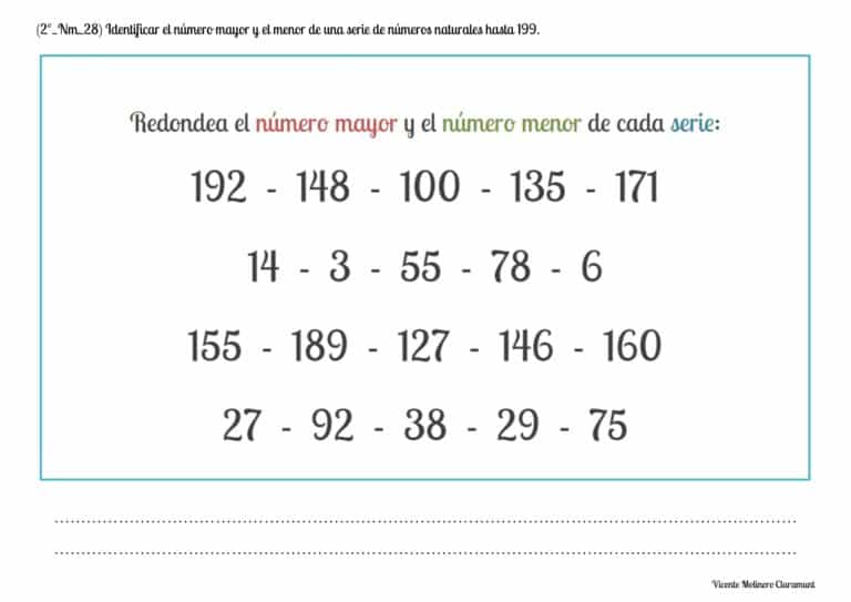 💙 NÚmeros De 100 A 199 💙 Segundo De Educación Primaria 7 Años 9365