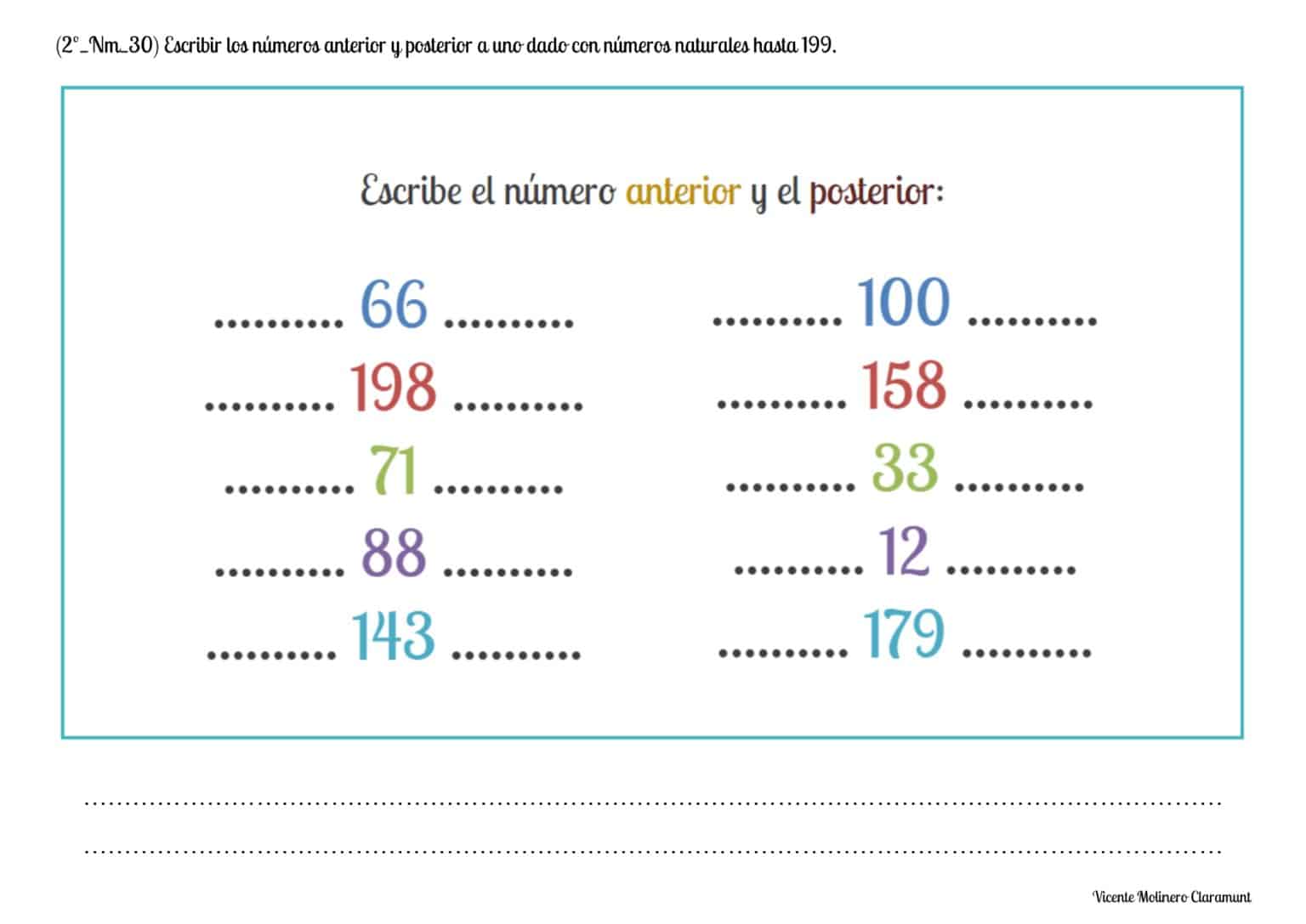 💙 NÚmeros De 100 A 199 💙 Segundo De Educación Primaria 7 Años 2890