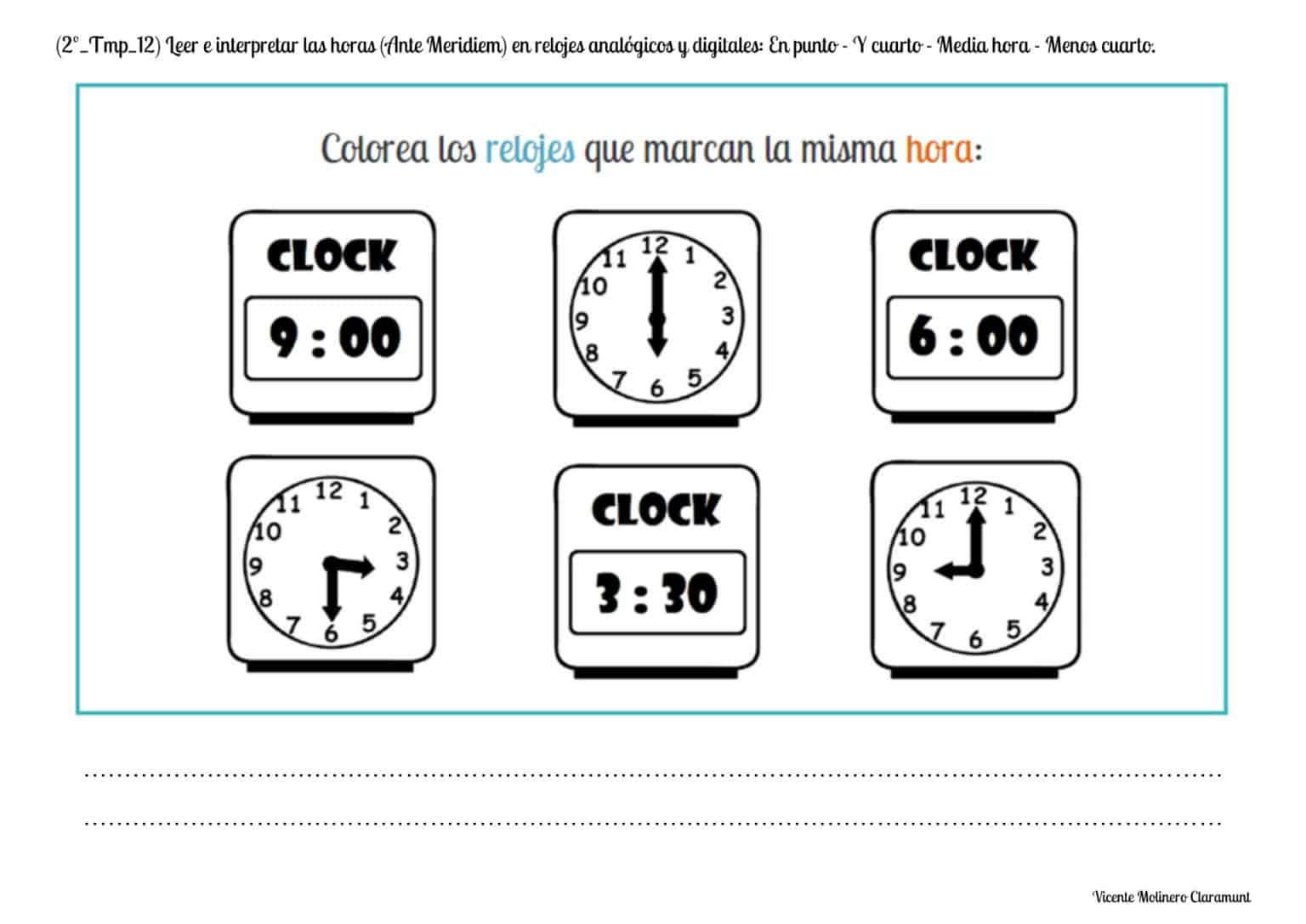 Medidas De Tiempo Para Niños De Tercero De Primaria