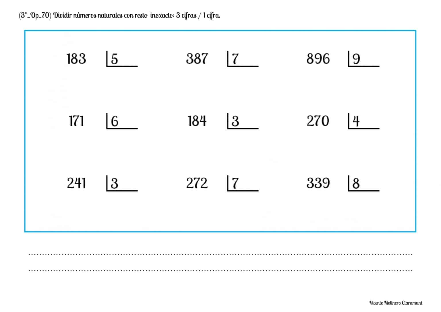 Divisiones Para Niños De 3 Grado De Primaria