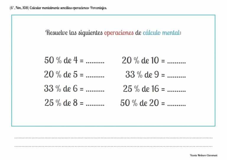 💙 Porcentajes 💙 Sexto Educación Primaria 11 Años 8365