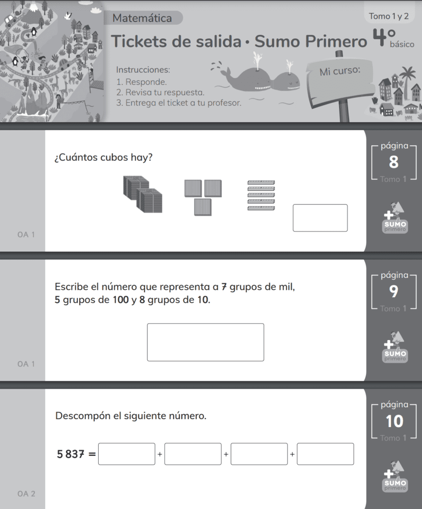 📚 4º Básico Sumo Primero 📚 Cuadernillo Evaluaciones 2024