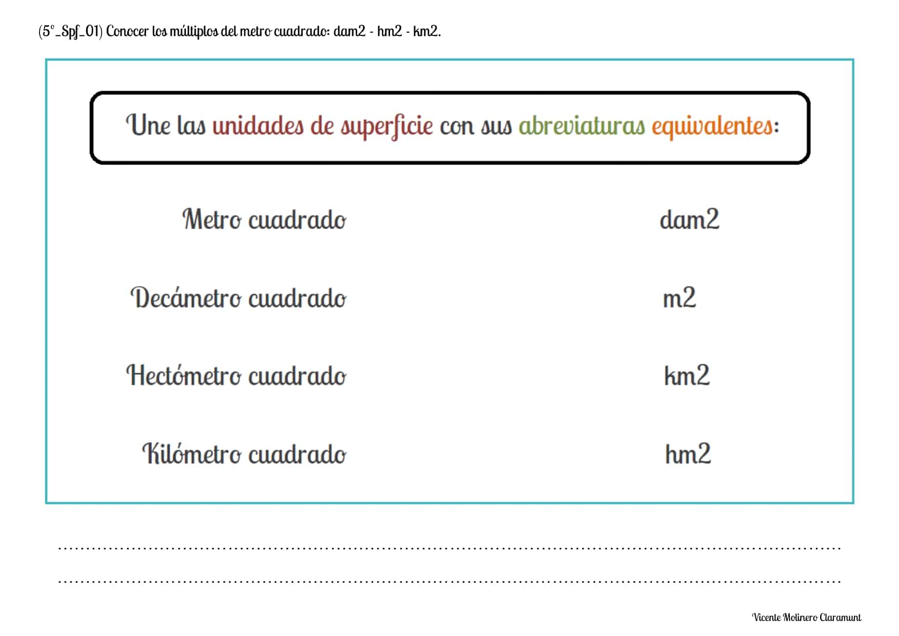 📚 Unidades De Superficie 📚 5º Educación Primaria